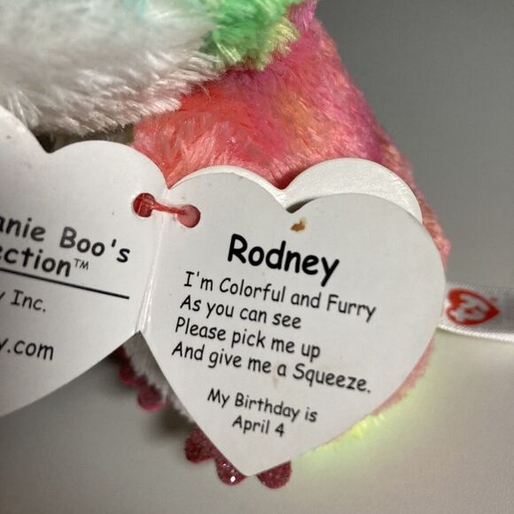 Ty Beanie Baby Boos • Rodney • Hamster • 6" NEW Plush Stuffed Animal - Picture 2 of 5